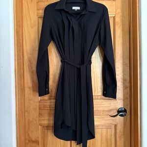 Calvin Klein Black Pleated Women's Dress